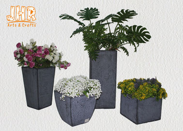 Multi Farblehm-Blumentöpfe Fiberclay-Blumen-Topf-runde Topf-Pflanzer-Garten-Topf-weißes schwarzes Grau