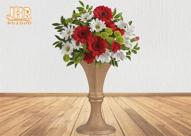 Luxuriöse bereifte Goldfiberglas-Pflanzer-Mittelstück-Tabellen-Vasen für künstliche Blumen