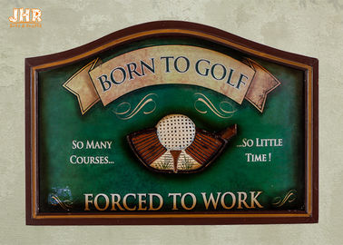 Golf Club-Wand-Dekor-Antiken-hölzerne Wand unterzeichnet dekorative Golf-Wand-Plaketten-grüne Farbe
