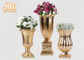 Kleine Tabellen-Vasen-Fiberglas-Blumen-Topf-Goldblatt-Blumentopf-Innengebrauch