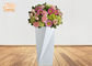 Geometrische Form-Blumen-Topf-Fiberglas-Boden-Vasen-glatte weiße Blumentopf-Innenblumen-Töpfe