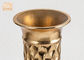 Trompeten-Form-Boden-Vasen Homewares-Ziergegenstand-Gold trieb Fiberglas-Tabellen-Vasen Blätter
