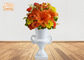Klassische Hochzeits-Mittelstück-Tabellen-Vasen-glatte weiße Fiberglas-Boden-Vasen-Innenpflanzer