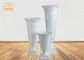 Trompeten-glatte weiße Fiberglas-Urne-Pflanzer-Mittelstück-Tabellen-Vasen-Boden-Vasen