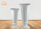 Trompete glatte weiße Polystone-Mittelstück-Tabellen-Vasen-Boden-Vasen für Haus