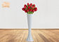 Hohe dekorative glatte weiße Fiberglas-Pflanzer-Boden-Vasen-Blumen-Töpfe
