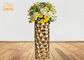 Himbeerentwurfs-Zylinder-Fiberglas-Blumen-Topf-Goldblatt-Ende zwei Größen