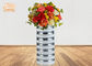 Moderne Art-Zylinder-Fiberglas-Blumen-Töpfe mit silbernem Spiegel-Mosaik-Ende