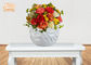 Fiberglas-Mittelstück-Tabellen-Vasen-Kugelform des gewellten Profils glatte weiße