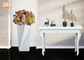 Geometrische Form-Blumen-Topf-Fiberglas-Boden-Vasen-glatte weiße Blumentopf-Innenblumen-Töpfe