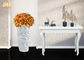 Hauptglatte weiße Größen des langlebigen Gutes 3 des dekor-Fiberglas-Blumen-Topf-gewellten Profils