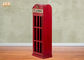 Britisches Telefonzelle-Speicher-Kabinett-Antiken-Holzlagerungs-Gestell MDF-Boden-Gestell-rote Farbe