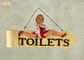 Lustiges fettes Wegweiser Damen-Toilet dekoratives Polyresin-Figürchen-Wandbehang-Zeichen