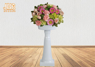 Klassische glatte weiße Fiberglas-Boden-Vasen mit Sockel für die Heirat von 2 Größen