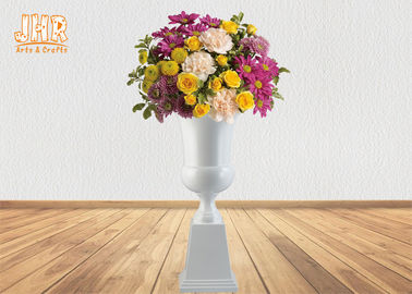 Dauerhafter Fiberglas-Pflanzer-Boden-Vasen-glattes Weiß