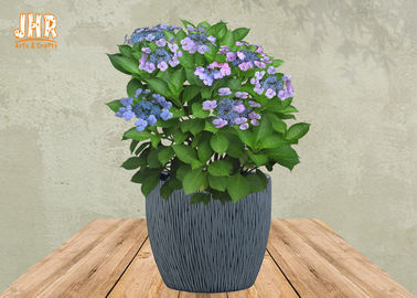 Runde Pflanzer-Faser-Clay Flower Pots Outdoor Flower-Pflanzer-Patio-Pflanzer Grey Bowl Planters