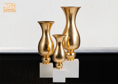 Glattes Goldfiberglas-dekorative Pflanzer-Trompeten-Form