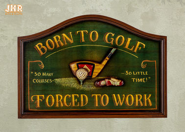 Hauptdekor-Antiken-hölzerne Wand unterzeichnet Golf-Wand-Zeichen der Golf Club-Wand-Kunst-Zeichen-3D