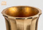 Gold trieb Fiberglas-Tabellen-Vasen Homewares-Ziergegenstand-Trompeten-Boden-Vasen Blätter