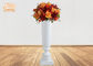 Klassische Trompeten-glatte weiße Fiberglas-Pflanzer-Boden-Vasen für Haupthotel-Hochzeit