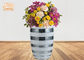 Fass geformtes Fiberglas-Blumen-Topf-glattes weißes Spiegel-Mosaik-Ende