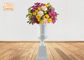 Dauerhafter Fiberglas-Pflanzer-Boden-Vasen-glattes Weiß