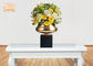 Goldblatt-Fiberglas-Blumen-Topf-Tabellen-Vasen bereiften schwarze niedrige Topf-Pflanzer