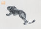 Hauptdekor-Silber trieb figürchen-Fiberglas-Leopard-Skulptur Polyresin Tierblätter