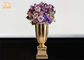Gold trieb Fiberglas-Tabellen-Vasen Homewares-Ziergegenstand-Trompeten-Boden-Vasen Blätter