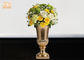 Kleine Tabellen-Vasen-Fiberglas-Blumen-Topf-Goldblatt-Blumentopf-Innengebrauch